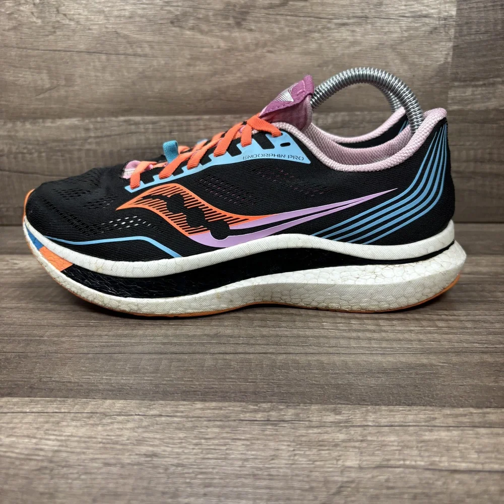 Saucony Endorphin Pro Black Orange Womens US Size 10 S10598-25 Running Shoes